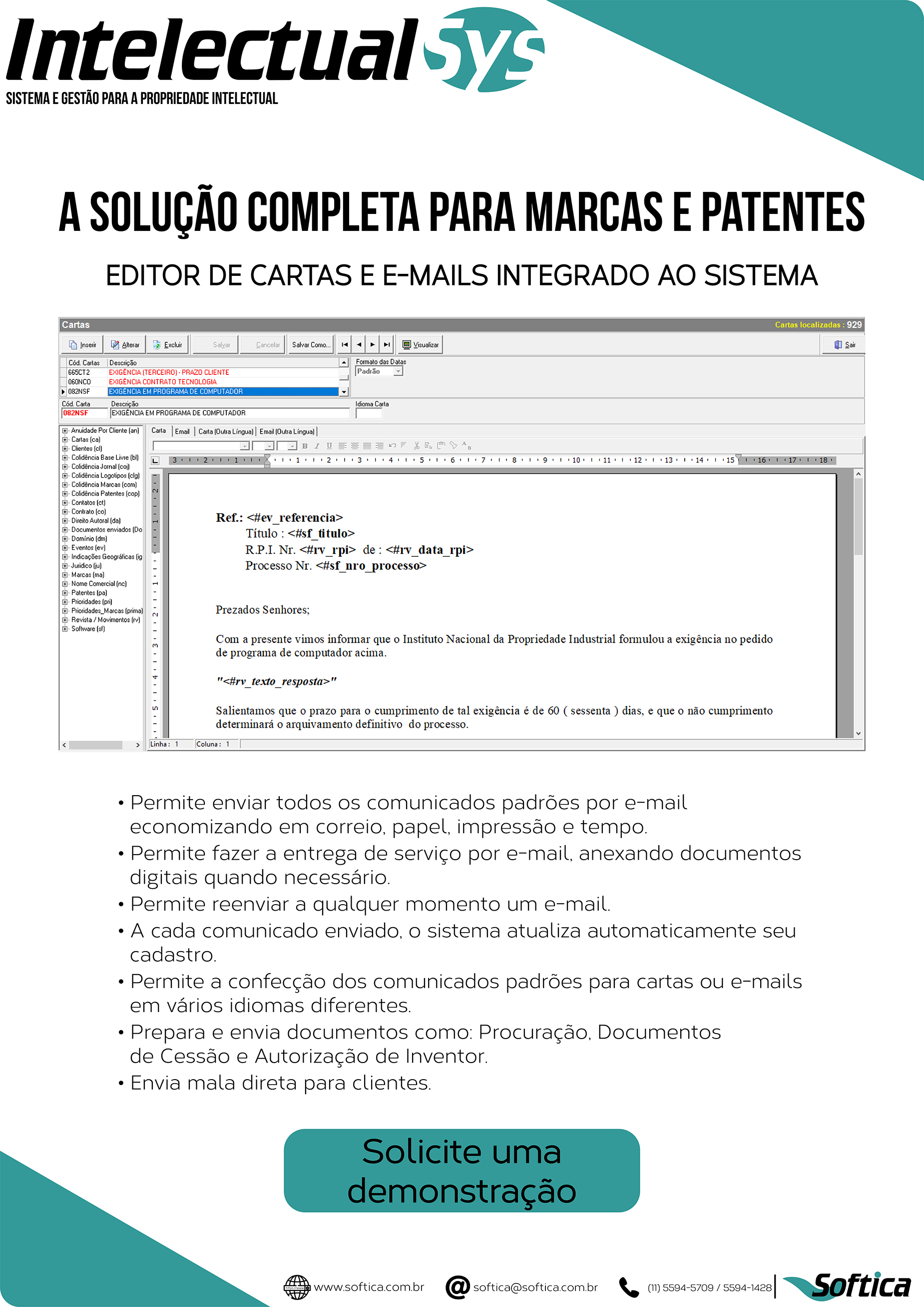 Folder ampliado de envio de mala direta do IntelectualSys